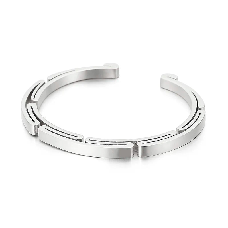 Men's Stainless Steel Three-color Bracelet Bangle