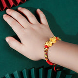 0-5 Yrs Red String 999 Pure Silver Pixiu 3D Charm Bracelet