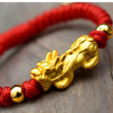 0-5 Yrs Red String 999 Pure Silver Pixiu 3D Charm Bracelet