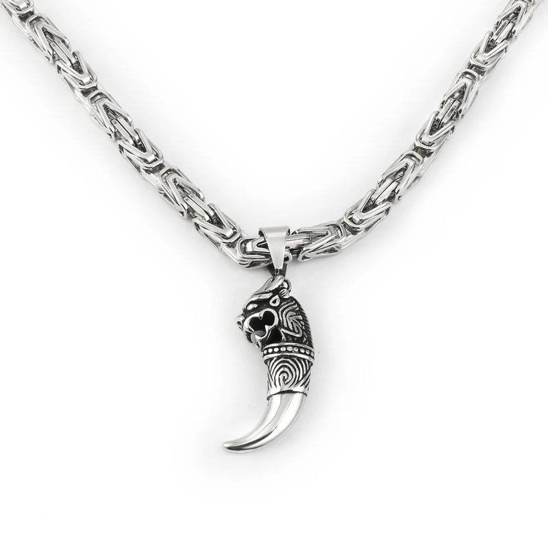 Men's Byzantine Chain Necklace 6.5mm Stainless Steel Silver Jewelry