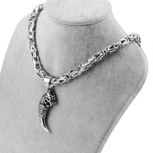 Men's Byzantine Chain Necklace 6.5mm Stainless Steel Silver Jewelry