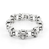 Men's Stainless Steel Skull Biker Bracelet Chain