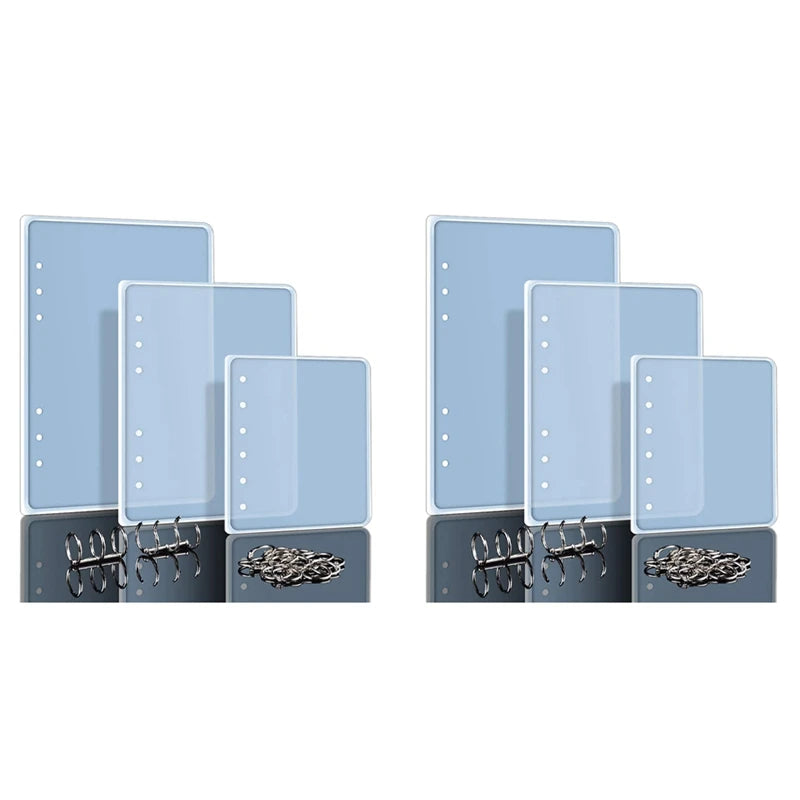 Silicone Notebook Cover Resin Molds Set with Book Rings