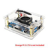 Orange 3 Acrylic Enclosure Transparent Shell with Cooling Fan