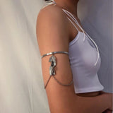 Boho Retro Leaves Arm Bracelet Cuff in Gold/Silver