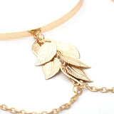 Boho Retro Leaves Arm Bracelet Cuff in Gold/Silver