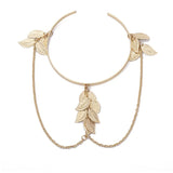 Boho Retro Leaves Arm Bracelet Cuff in Gold/Silver