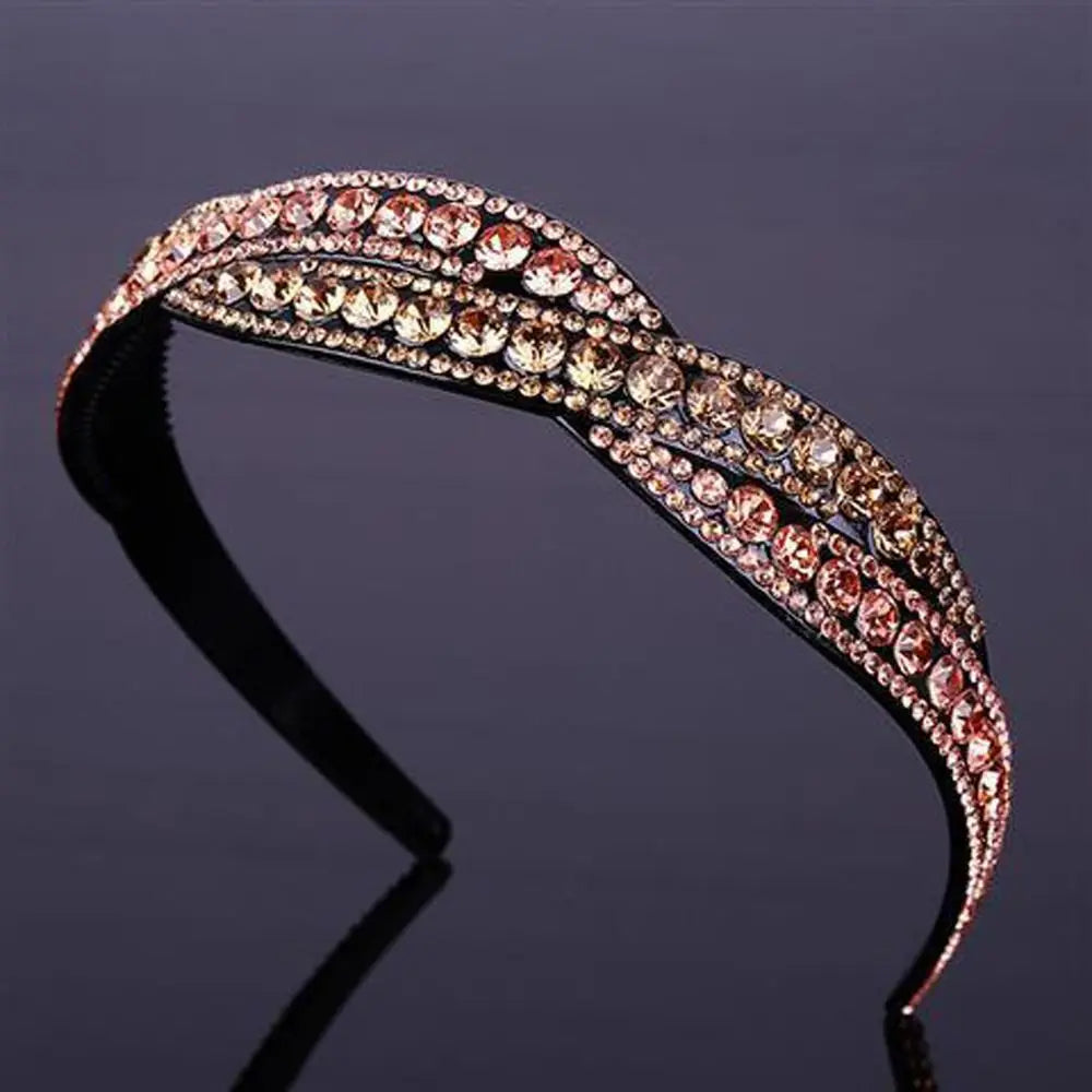 Women Shinny Hair Hoop Sweet Girls Headband Rhinestone Hairband