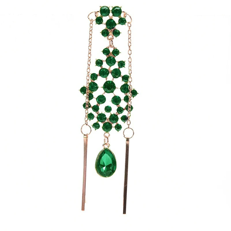 Ethnic Rhinestone Forehead Hair Pins for Women