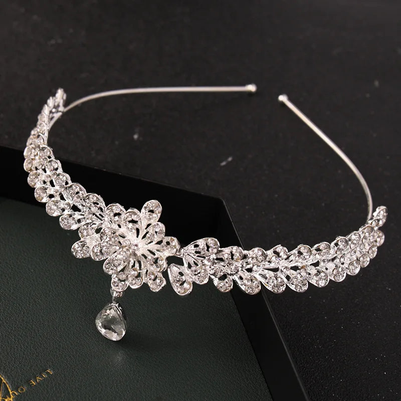 Indian Bridal Crown Rhinestones Pendant Tiaras Headbands Hair Accessories