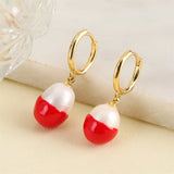 French Style Shell Bead Ear Buckle Small Pearl Earrings