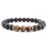 8mm Volcanic Stone Tiger's Eye Weathering Agate Stretch Bracelet