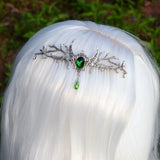 Forest Branch Crystal Crescent Moon Haircomb Witch Hairclip