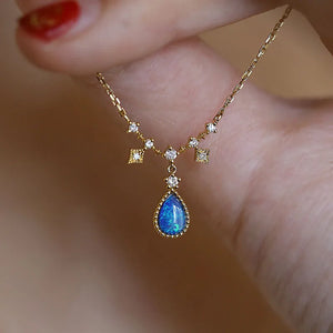 Forest Elf's Tears Pendant Water Drop Necklace