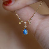 Forest Elf's Tears Pendant Water Drop Necklace