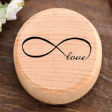 Forest Theme Wedding Wooden Ring Box Love Forever Pattern Jewelry Box Antique