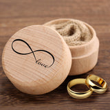 Forest Theme Wedding Wooden Ring Box Love Forever Pattern Jewelry Box Antique