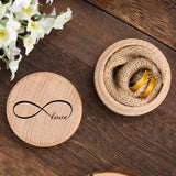 Forest Theme Wedding Wooden Ring Box Love Forever Pattern Jewelry Box Antique