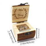 Vintage Wood Ring Box for Wedding Engraving Jewelry Box