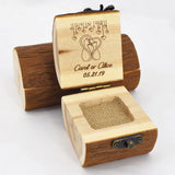 Vintage Wood Ring Box for Wedding Engraving Jewelry Box
