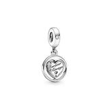 Heart Pendant Charms 925 Silver Beads for Bracelet Gift DIY Jewelry