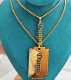 Friendship Butterfly Name Necklace Set Personalized Couple Necklace