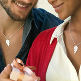 Friendship Butterfly Name Necklace Set Personalized Couple Necklace