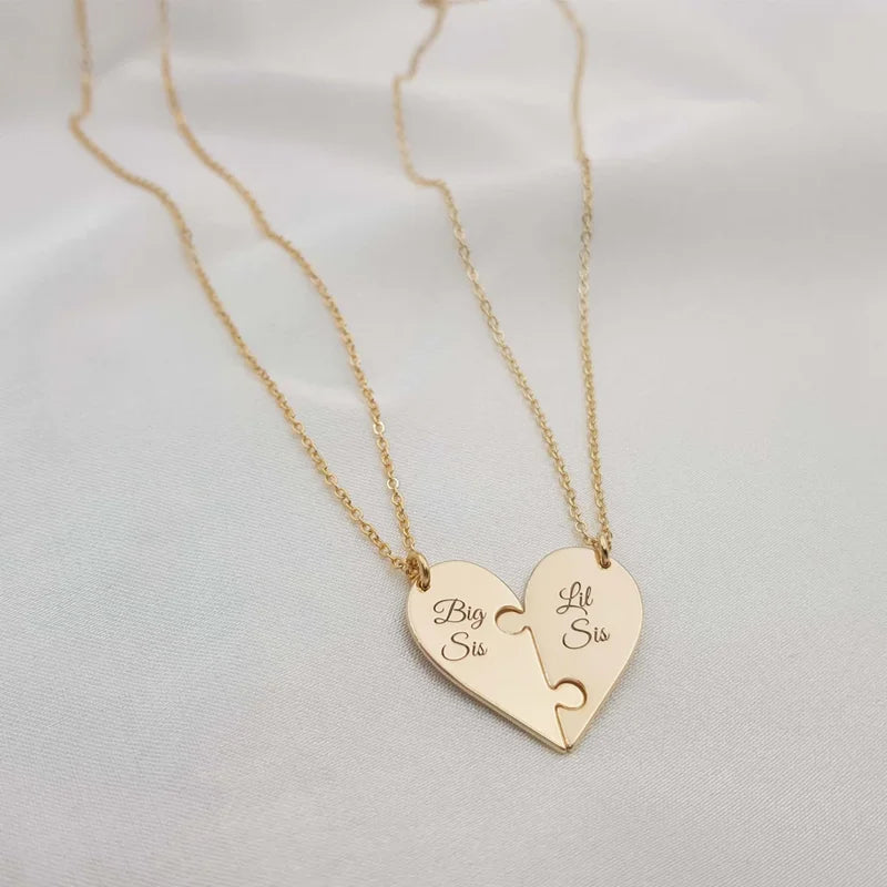 Friendship Butterfly Name Necklace Set Personalized Couple Necklace