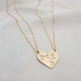 Friendship Butterfly Name Necklace Set Personalized Couple Necklace