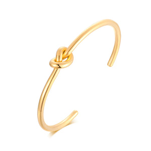 Love Knot Infinity Cuff Bracelet, Stainless Steel Single Tie The Knot Jewelry