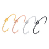 Love Knot Infinity Cuff Bracelet, Stainless Steel Single Tie The Knot Jewelry