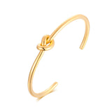 Love Knot Infinity Cuff Bracelet, Stainless Steel Single Tie The Knot Jewelry
