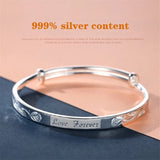 Forever Love S999 Sterling Silver Bangle Japanese Rose Boutique Gift