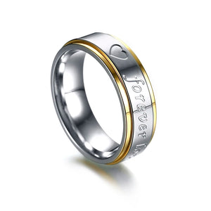 Forever Love Wedding Ring 6mm Stainless Steel Engagement Promise Ring