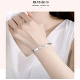 Forever Love999Silver Cuff Bracelet, Retro Rose Adjustable Bracelet