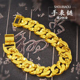 24K Filled Bracelets for Men Women Wedding Fine Jewelry