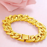 24K Filled Bracelets for Men Women Wedding Fine Jewelry
