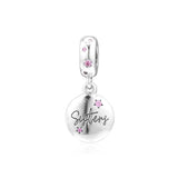 Sisters Dangle Charm 925 Silver European Bracelet DIY Beads