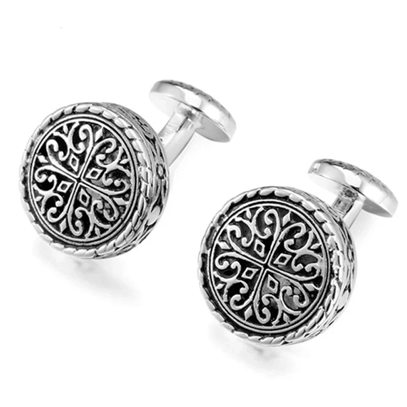Vintage Wedding Cufflinks Men's Baroque Cuff Buttons Jewelry Gemelos