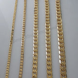 Yellow Plated Cuban 1 by 1 Link Bracelet Size Info Shown in Picture