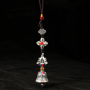 Tibetan Om Mani Padme Hum Car Mirror Hanging