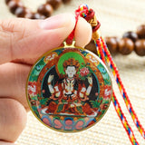 4 Arm Avalokitesvara Buddha Statue Thangka Necklace