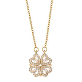 Four Clover Stainless Steel Zircon Necklace for Women
