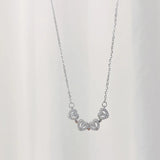 Four Clover Stainless Steel Zircon Necklace for Women