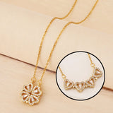 Four Clover Stainless Steel Zircon Necklace for Women