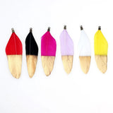 Glitter Feather Tassel Pendant Earrings DIY Necklace Making Jewelry