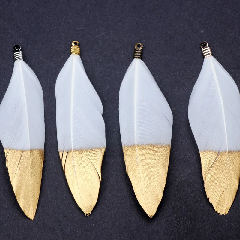 Glitter Feather Tassel Pendant Earrings DIY Necklace Making Jewelry