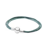 Four Colors Fabric Cord Women's Bracelets with Silver Clip Closure