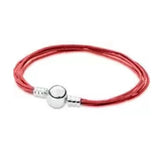 Four Colors Fabric Cord Women's Bracelets with Silver Clip Closure