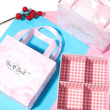 Pink Plaid Jewelry Box 14*12*5cm Ribbon Portable Gift Ornament Box